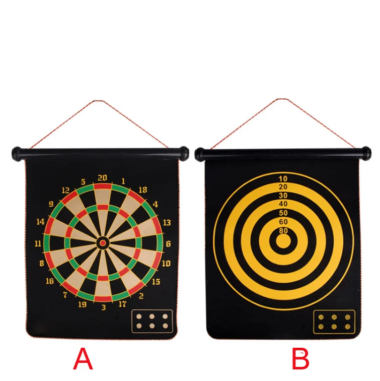 
12/15/17 Inches Magnetic Dart Board Darts Suit Double Sided Flocking Hard Darts Plate of Safety Game Board Toy 