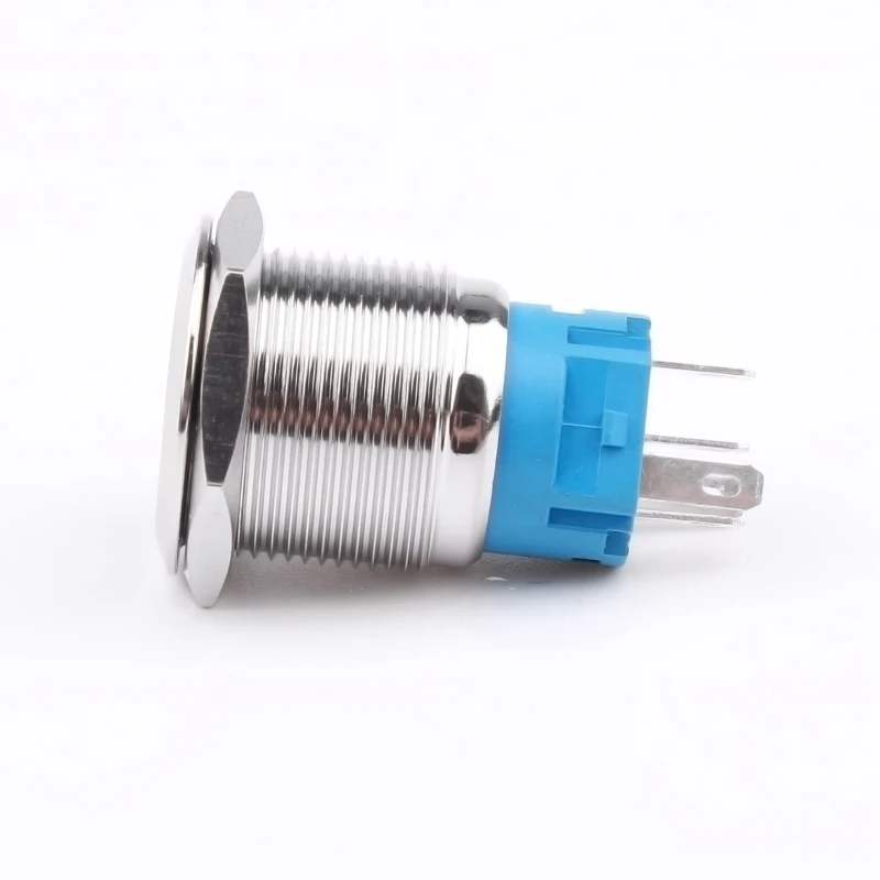 5 Pin Terminals Stainless steel/Brass nickelage power light  19 mm  push button switch
