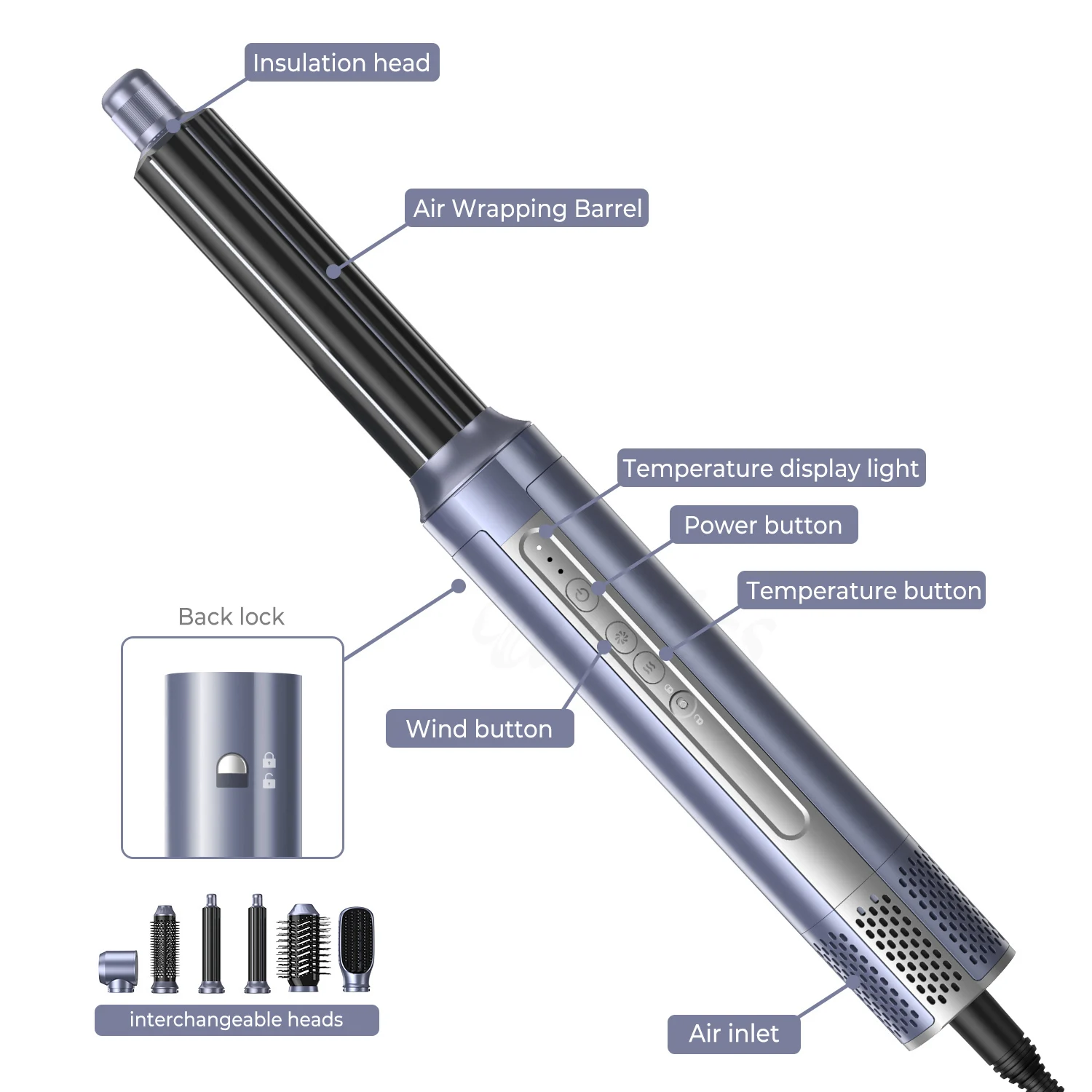 6 in 1 Auto Wrap Curler Styler Volumizer Blow Dryer Comb BLDC High Speed One Step Electric Hair Dryer and Hot Air Brush