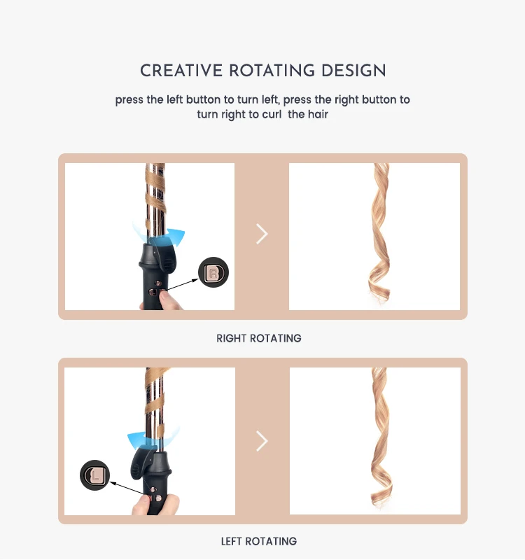 Tourmaline Ceramic Auto Rotating Curling Iron Best Automatic Hair Curler  2024 top selling hair curling