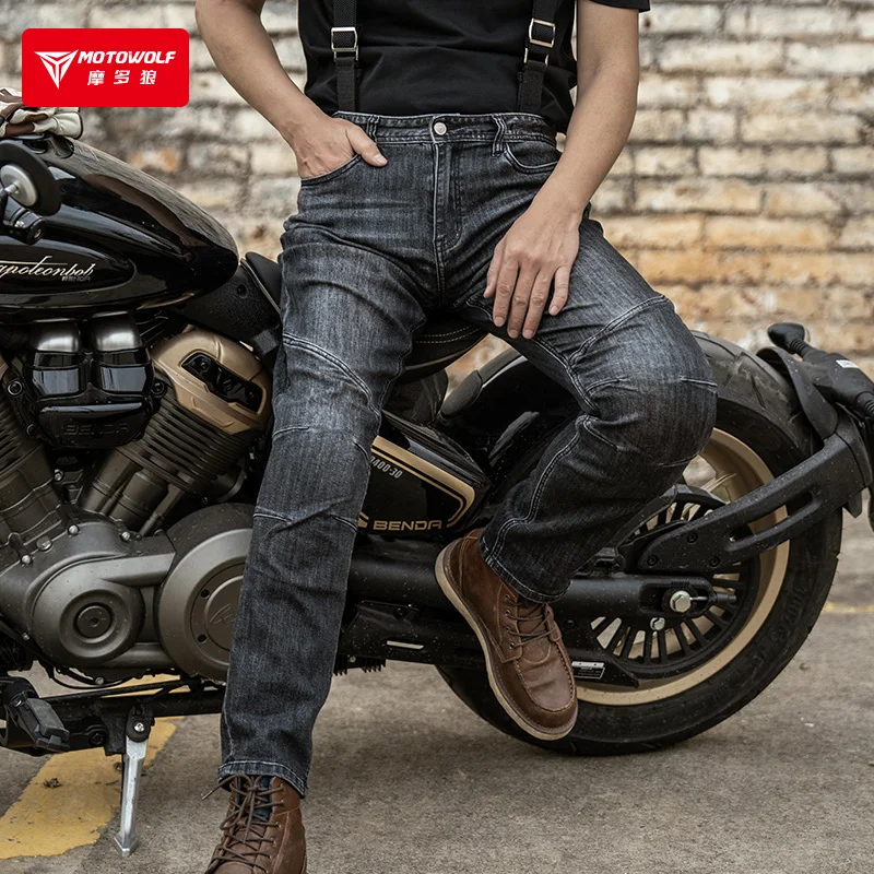 Motorcycle riding jeans high elasticity pants for motorbike dirt motor jeans with CE armor