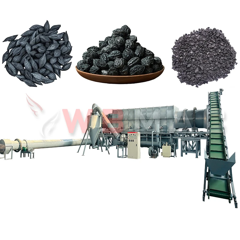 Small Horizontal Wood Airflow Carbonization Furnace Continuous environmental protection charring furnace