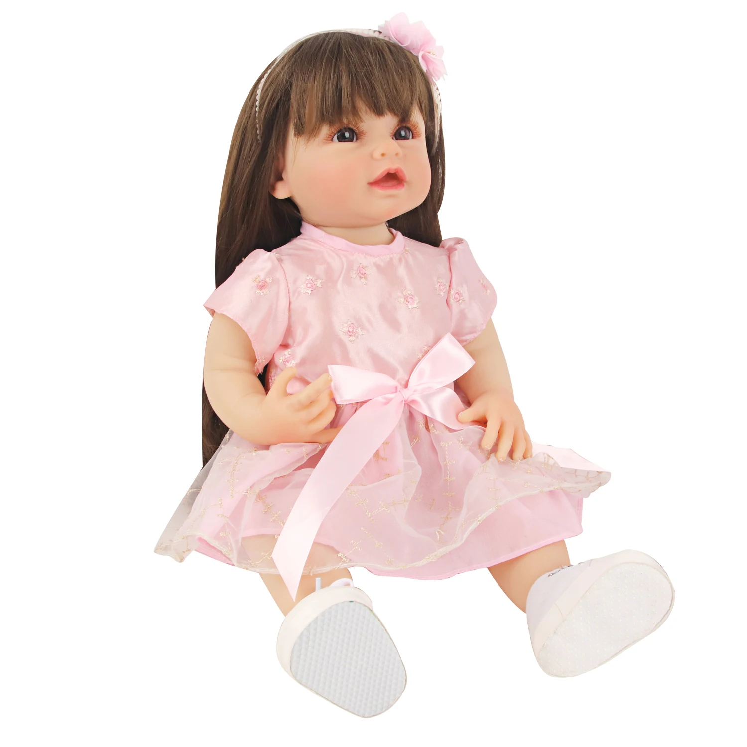 NPK Reborn Doll 55cm Cute Reborn Baby Doll clothes Bow skirt and headband