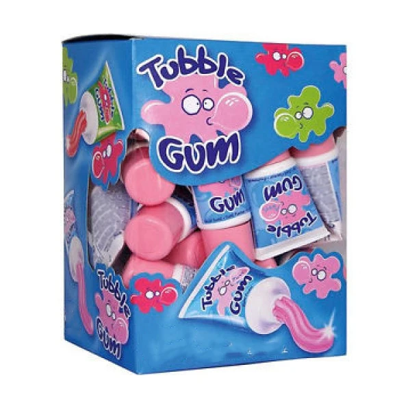 HACCP/BRC certificate wholesale halal fruit flavour toothpaste shape liquid bubble gum tubble gum