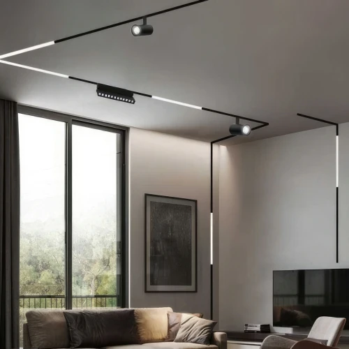 Commercial Hotel Track Lights 48V Linear Ceiling Recessed LED Track Light System