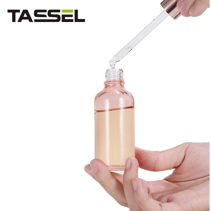Amazon Hot Sales 30Ml Cherry Pink Glass Dropper Bottle With Rose Gold Dropper