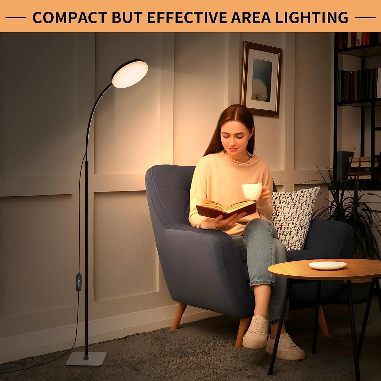 Howlighting Elegant Dimmer arched Adjustable Gooseneck Bedroom Reading LED Floor Lamp