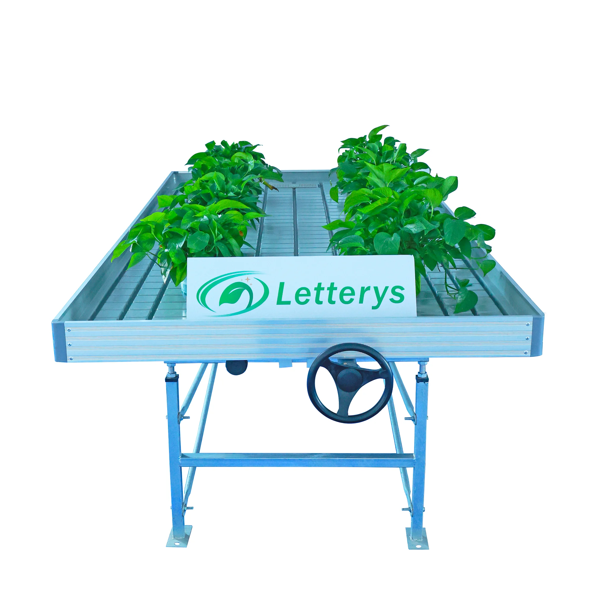 Adjustable Abs Ebb And Flow Growing Table Hydroponic System Seedbed Greenhouse Rolling Bench