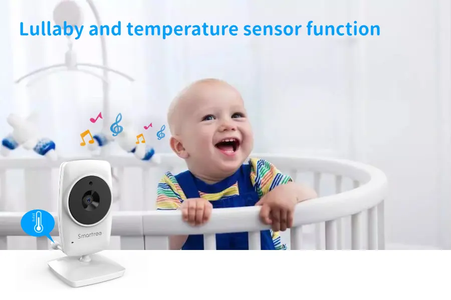 Multifunction digital audio child cry 3.2 inch video night vision infant optics temperature monitor for baby