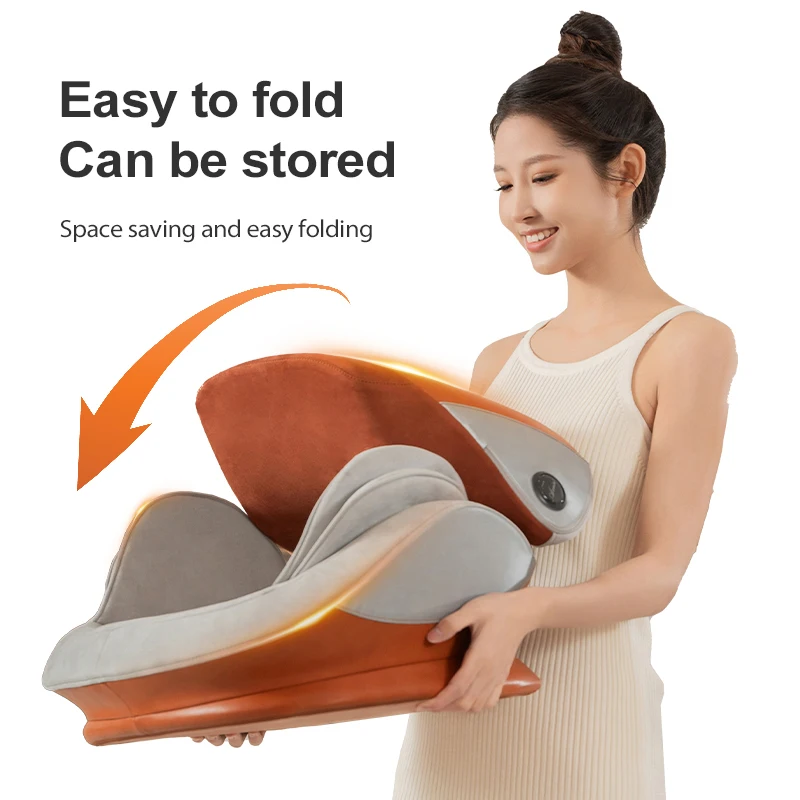 Electric Back And Waist Relax 3D Shiatsu Heated Massage Cushion Portable Butt Spine Kneading Massage Seat Cushion Chair
