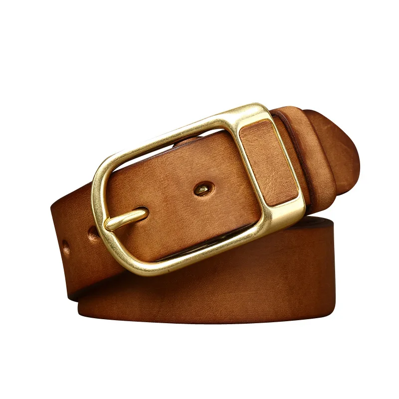 Factory Custom Classic Vintage Leather Belt Men High-end Leather Needle Buckle Belts Genuine Cowhide Raw Leather Belt Men