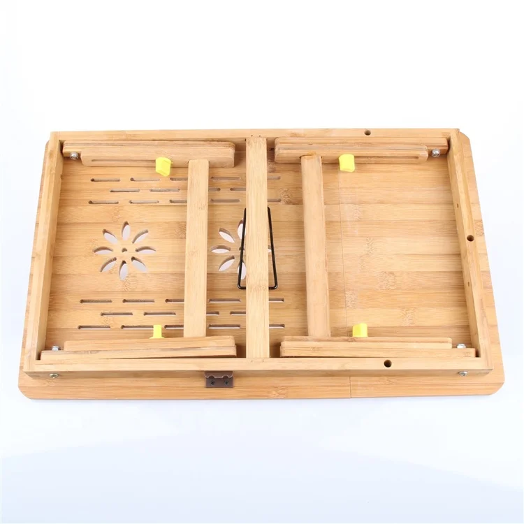 
Adjustable bamboo small size laptop computer folding desk bed study table for home 