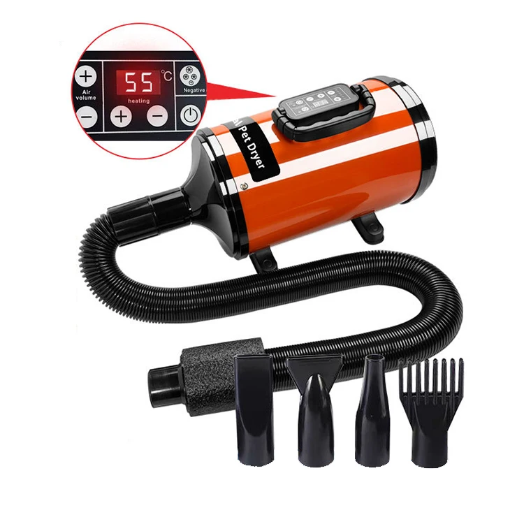 New pet blow dryer with temperature control high power cat drying hair dryer