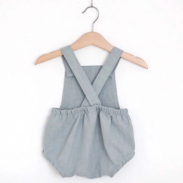 Wholesale Sleeveless baby boys linen romper jumpsuit