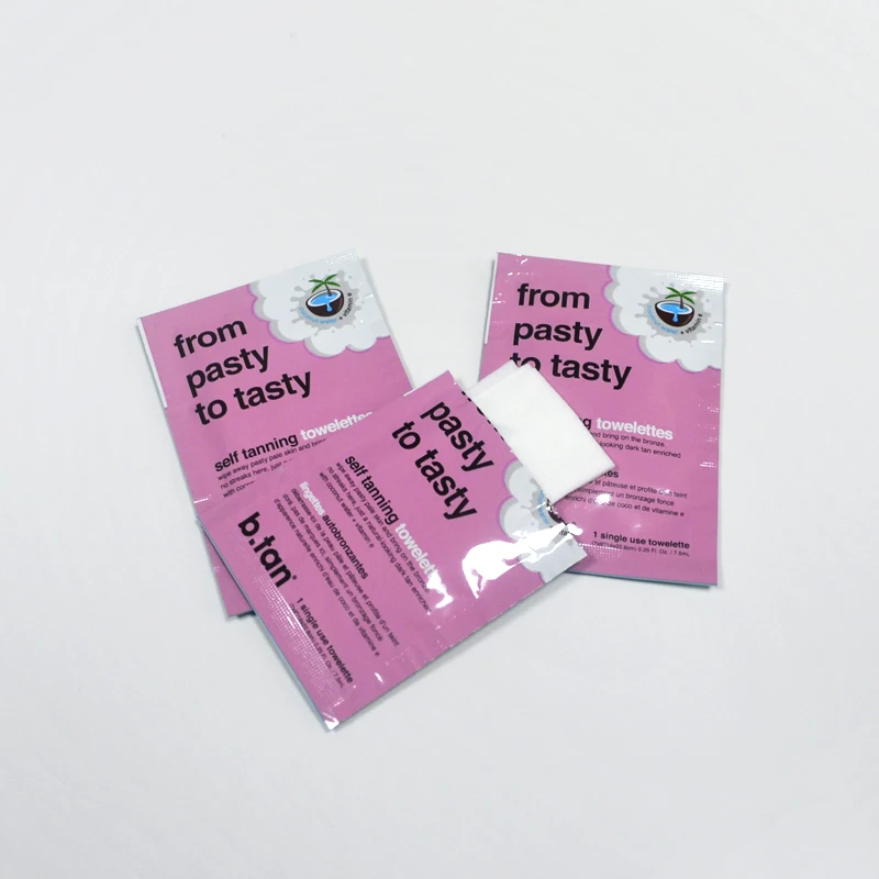 Disposable individual single pack wet wipes sunscreen wipes custom print wet wipes