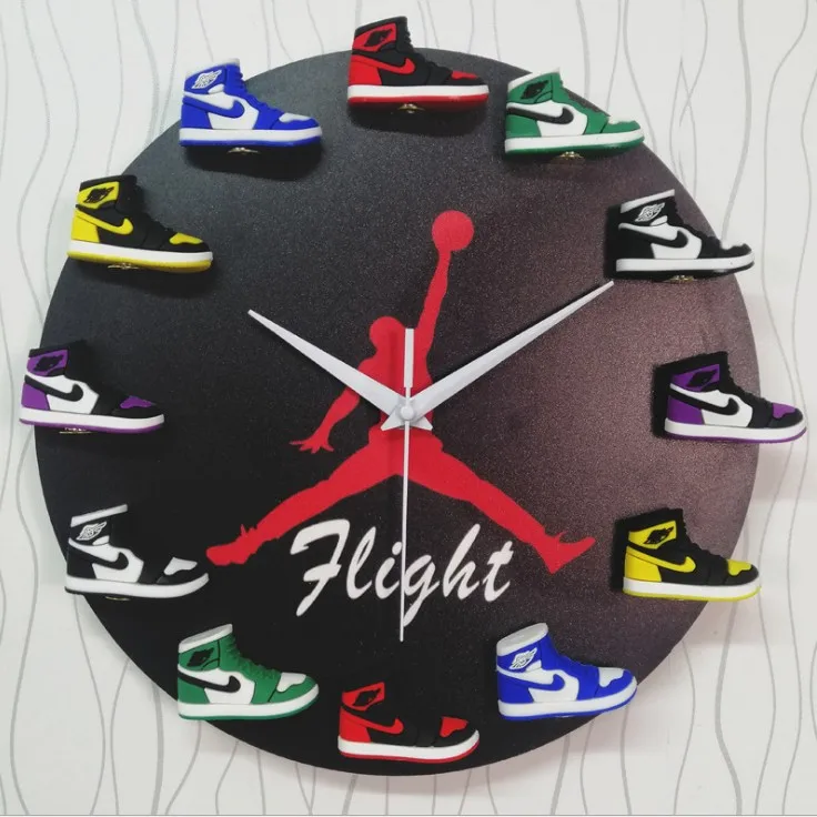 wholesale suppliers clock home decoration AJ sneaker clock diy 3D shoes watch wall  jordan wall clock