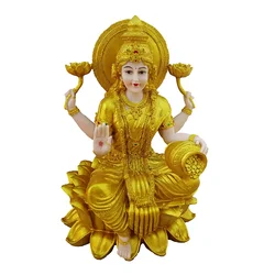 Indian Gods Hindu Goddess Golden Figures Hindu Religious Laxmi Lakshimi Home Decoration Statue