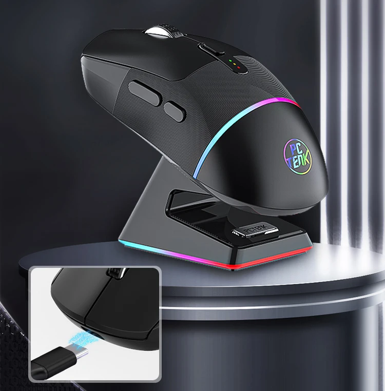 2.4G USB Computer Gaming Mouse RGB Color LED Backlit Rechargeable Silent Wireless Gaming Mouse For PC Laptop