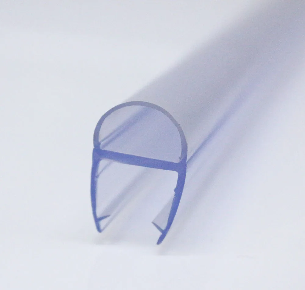 Bathroom Products PVC Plastic Sealing Clear Blue for Sliding Door Waterproof Bathroom Seal Strip