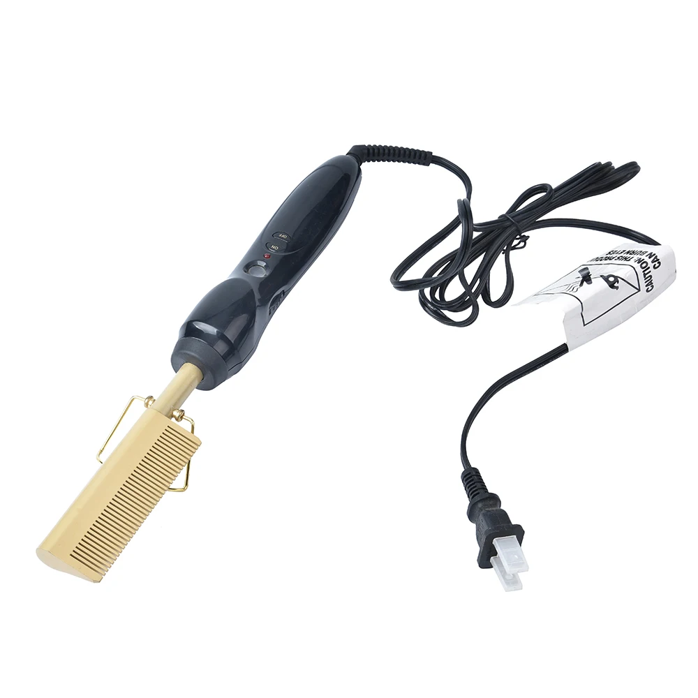 Wholesale custom private label copper hot comb electric ,high temperature hair straightener bling hot comb for curly hair