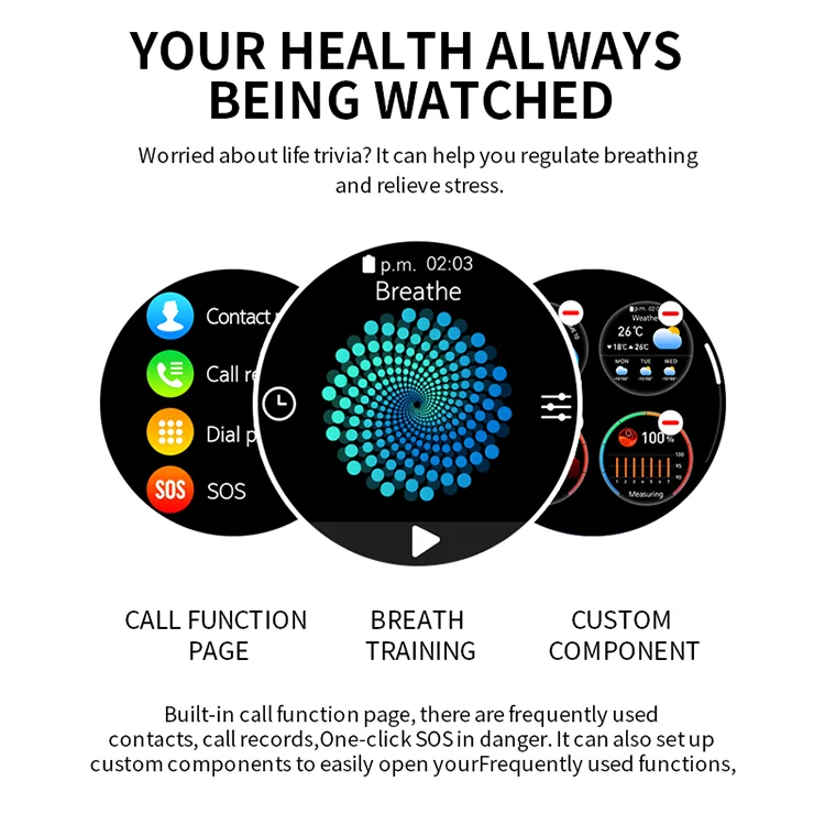 Dropshipping Series 7 Reloj Smart Watch HW66 Smartwatch 1.35 Inch Round Screen IP67 Waterproof Smartwatch Men Woman