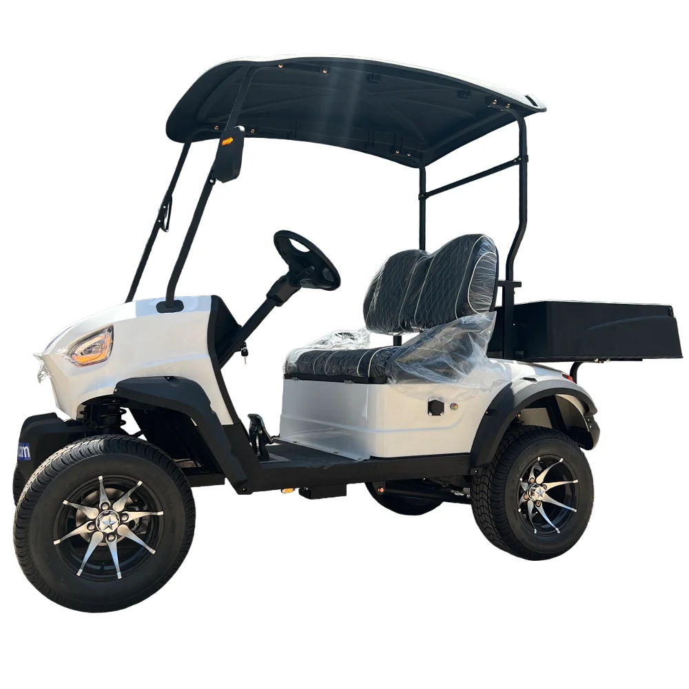 2024 New Model Hot Sale 72V Electric Lithium Hunting Golf Car 400W waterproof speaker 6 Seater Solar Electric Golf Cart