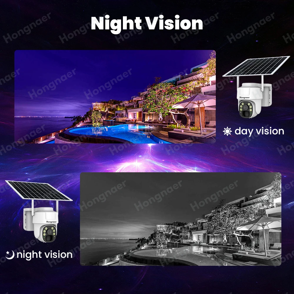 5MP Waterproof 8W Solar Panel Low Powered Wireless Battery Surveillance V380 Pro Outdoor Security WiFi Solar CCTV PTZ Camera