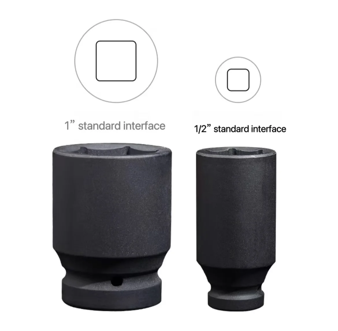 8mm 1/2 Inch Small Square Air Impact Wrench Electric Pneumatic Hexagonal Short Socket Chrome Finish OEM Customizable Repair Use