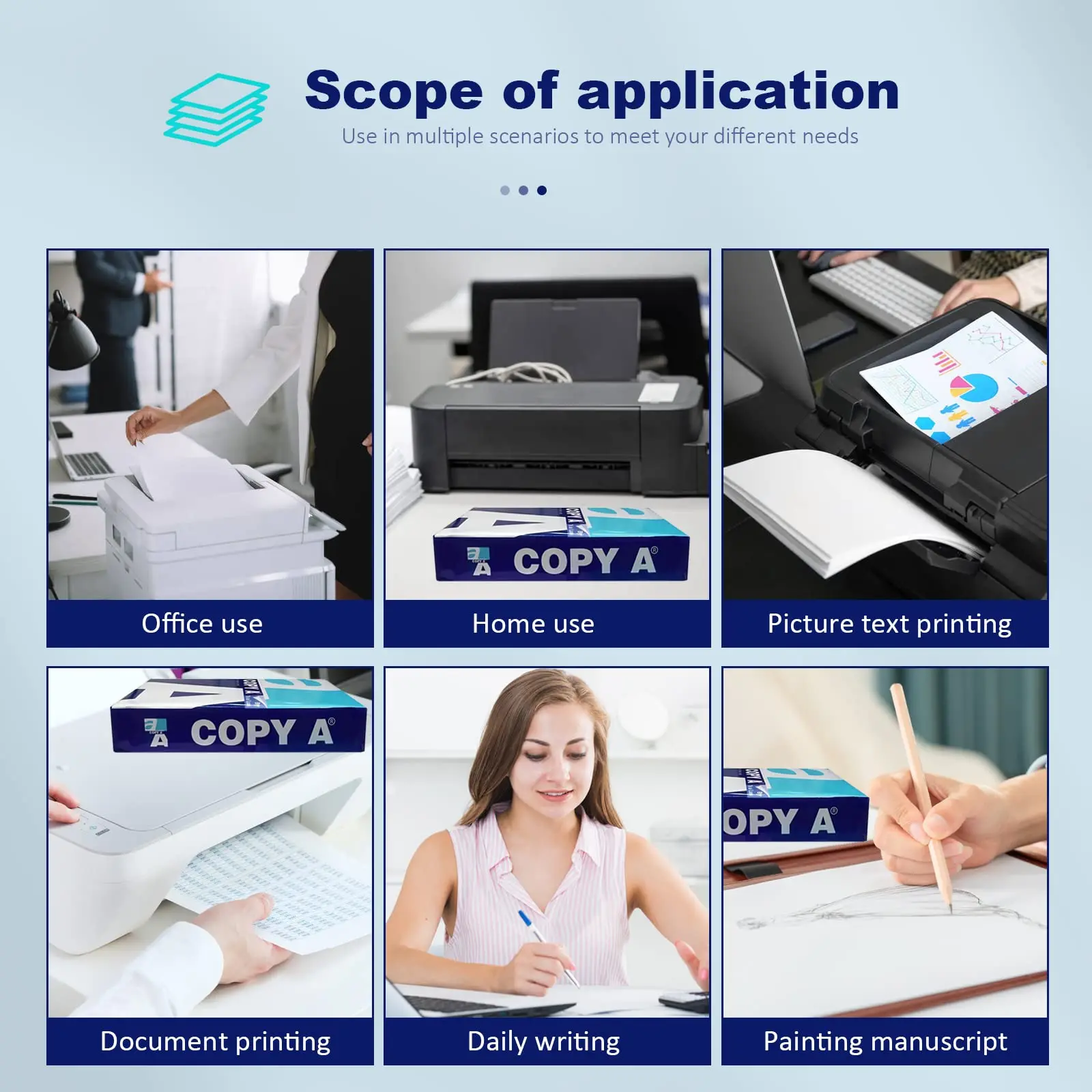 Good Quality Manufacturers 70gsm 75gsm 80gsm Import Copy Paper A4 Copy Paper