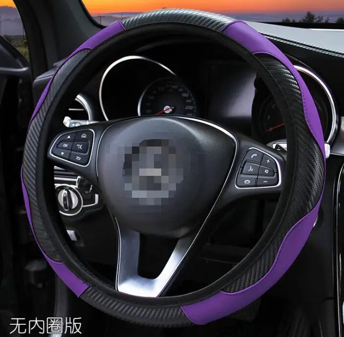 High quality car steering wheel cover / carbon fiber sports elastic band cover / car interior accessories