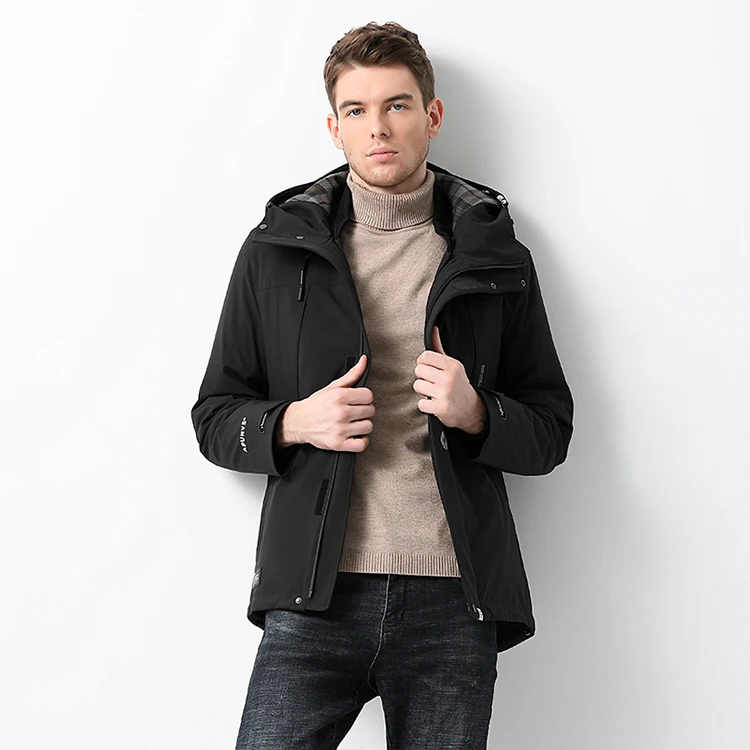 
Мужская модная повседневная Паркер из меха кролика рекс с капюшоном 