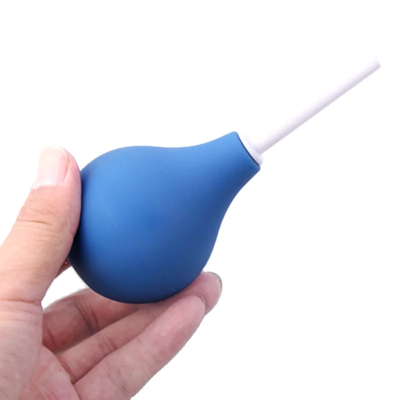 Pear Shaped Silicone Enemator Anal Vaginal Enema Rectal Syringe Ass Vaginal Cleaner Shower Unisex