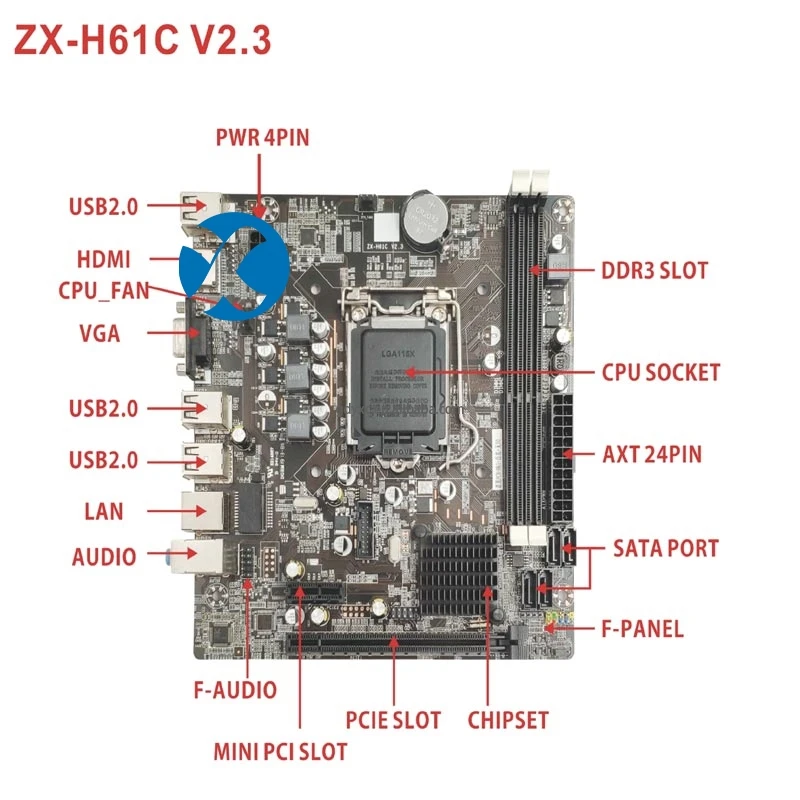 Motherboard manufacturers H61 Onboard Generation Processor Computer Motherboard gaming