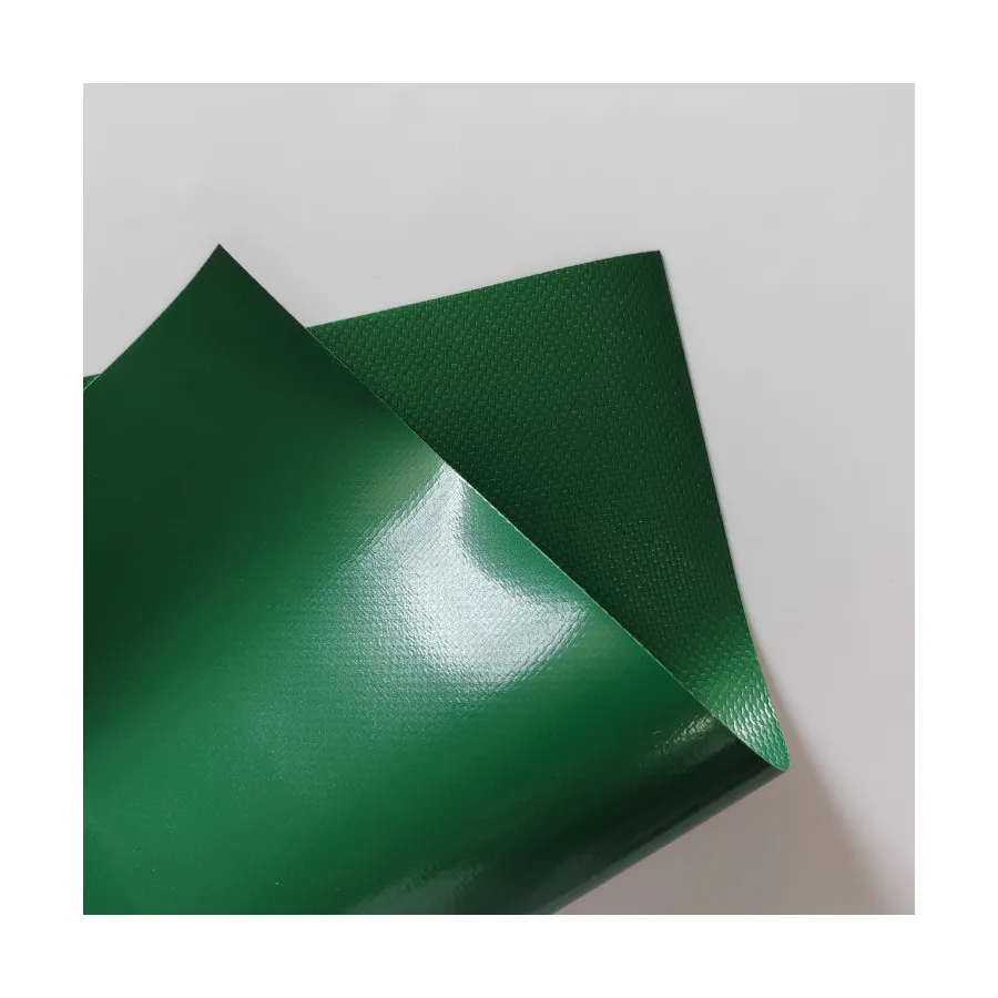 Coated PVC Tarpaulin One Side with Acrylic RAL6005 680GSM 1000D*1000D 20*20