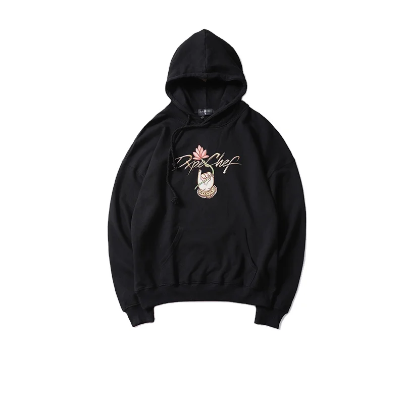 Custom printing Organic Cotton Hoodies french terry fabric pullover Casual Top Men for outdoor wear