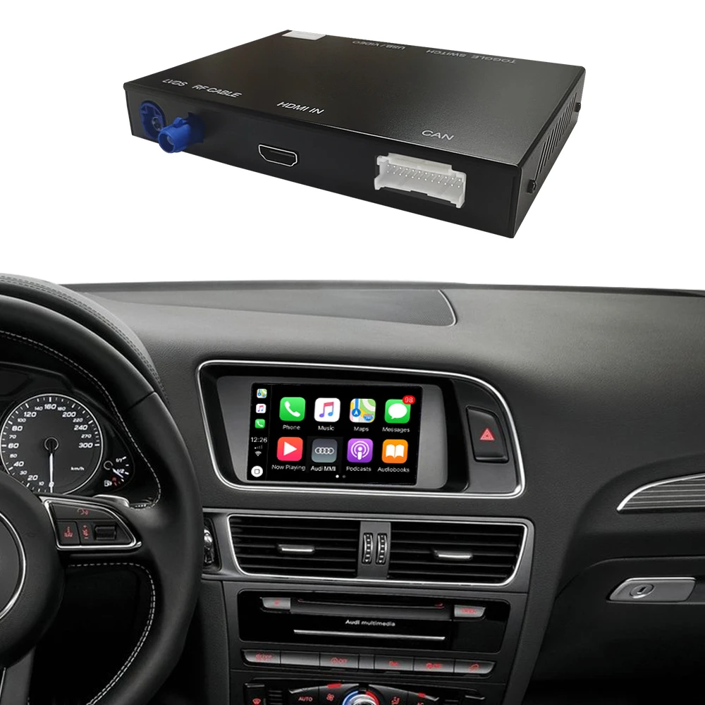 Road Top Wireless Android Auto Apple CarPlay Multimedia Interface Decoder For Audi Q5 (2009 - 2017) with System MMI 3G / MMI 3G+