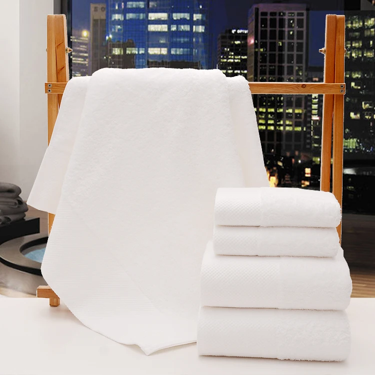 100% cotton luxury high quality bath towel hotel bathroom towel pure color absorbent White towel