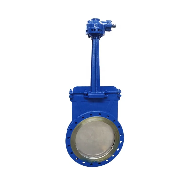 DIN standard stainless steel electric handweel operate Resilient Seat Flange Knife Gate Valve