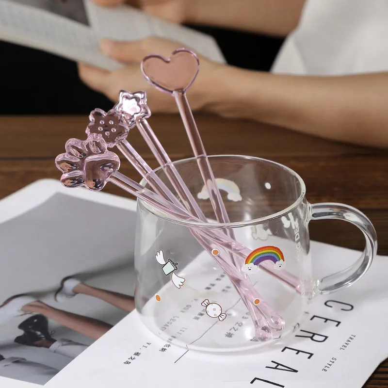 Оптовая продажа стеклянная мешалка для кофе Экологически чистая различных цветов аксессуары бара кафе ресторана