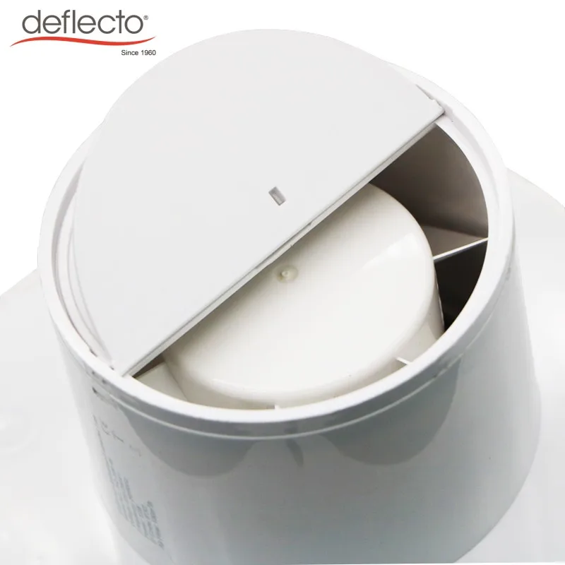 Slim and Small Axial Flow Bathroom 4 Inch Ventilation Extractor Window and Wall Mount Fans Plastic White Square