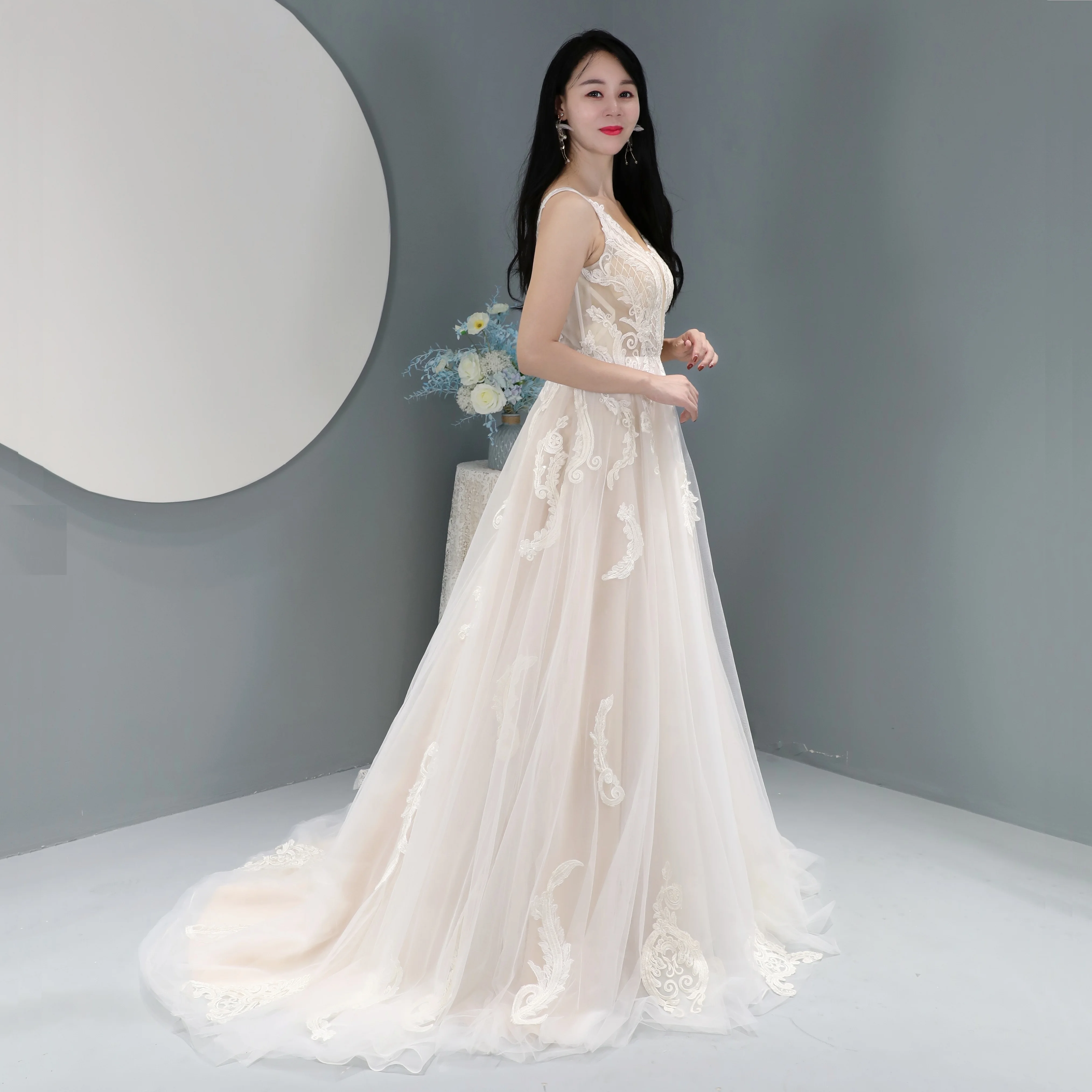 High quality lace wedding dresses bridal sexy wedding gown factory 2024 hot sales style