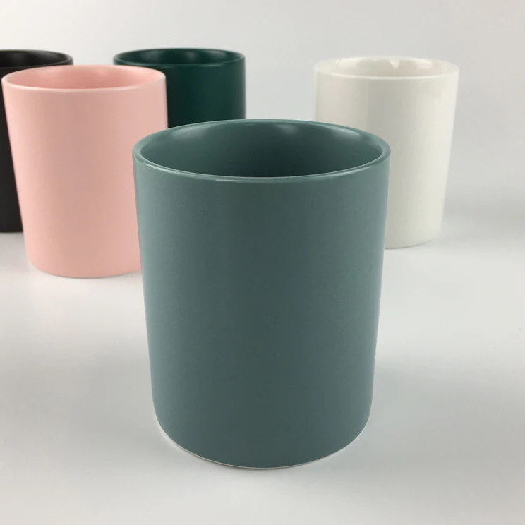 New arrival custom logo home table decorative candle cup modern wedding matte ceramic candle jars in bulk