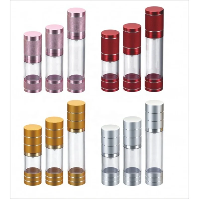 PP Plastic Type and Plastic Material 15ml 50ml twist up cosmetic airless bottle