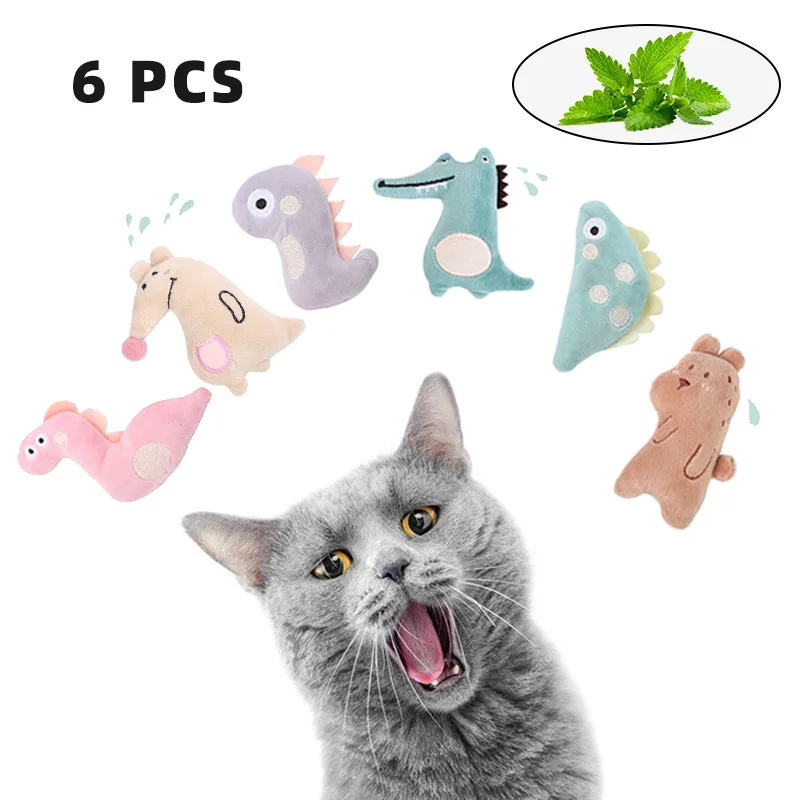 Pet Supplies Dinosaur Puppet Foreign Trade Wholesale Six-piece Catnip Toy Cat Interactive Toy