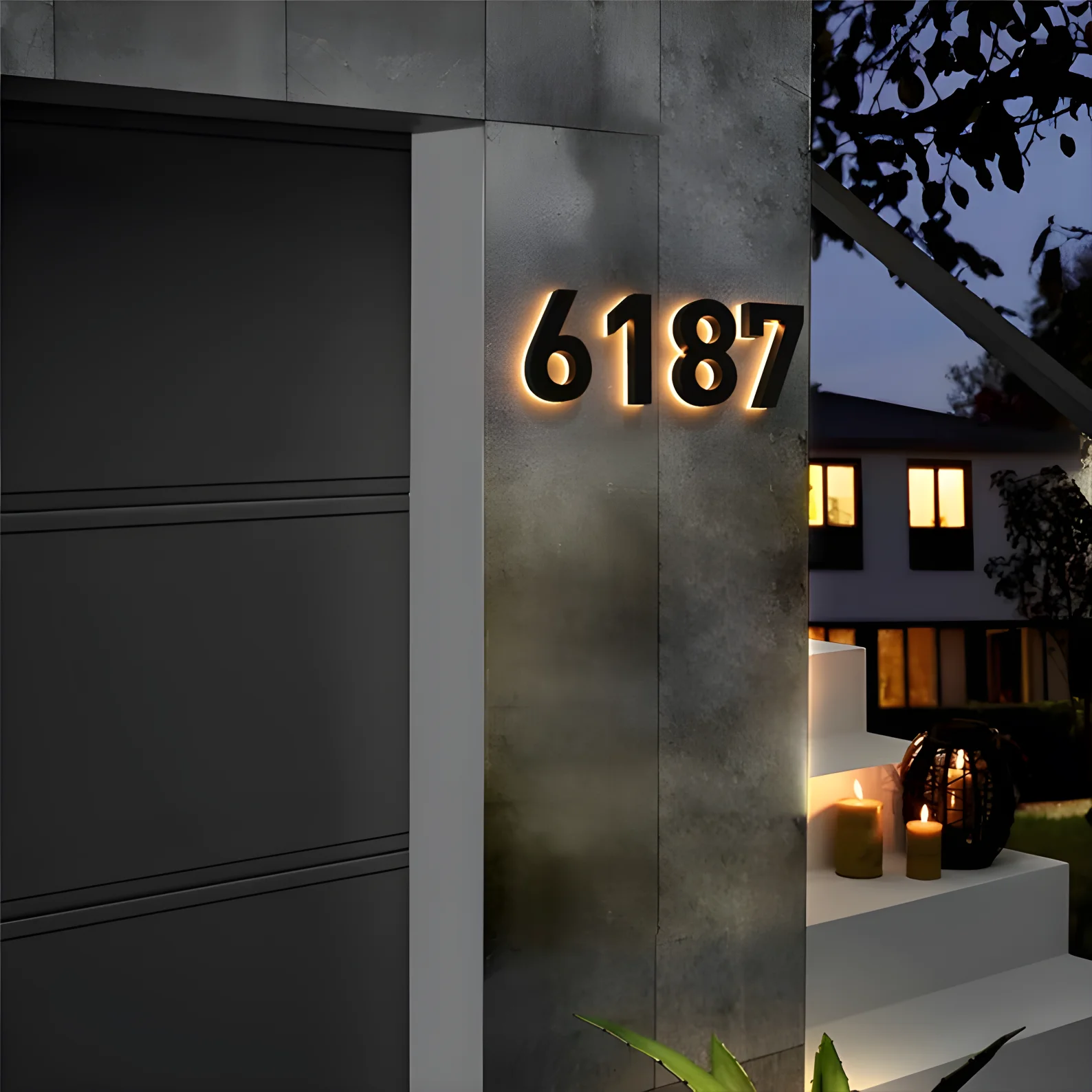 Custom Metal 3D Led House Numbers Light Outdoor Waterproof Home Hotel Door Plates Stainless Steel number Sign