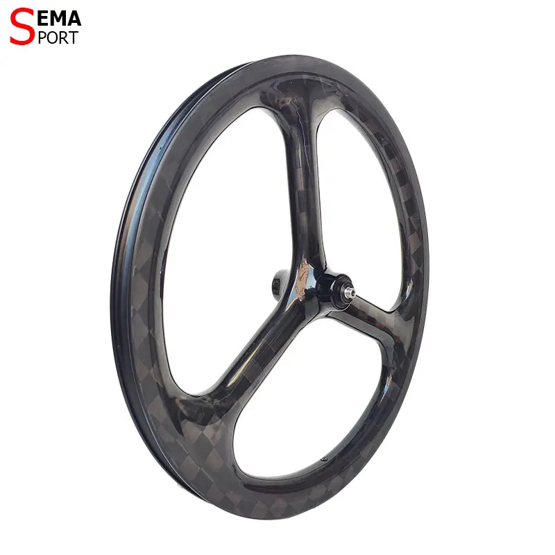 349HV3-TW T700 Carbon 3spoke set Taiwan Hubsmith Hub Folding Bicycle Long Warrnaty 349 Trispoke Wheel