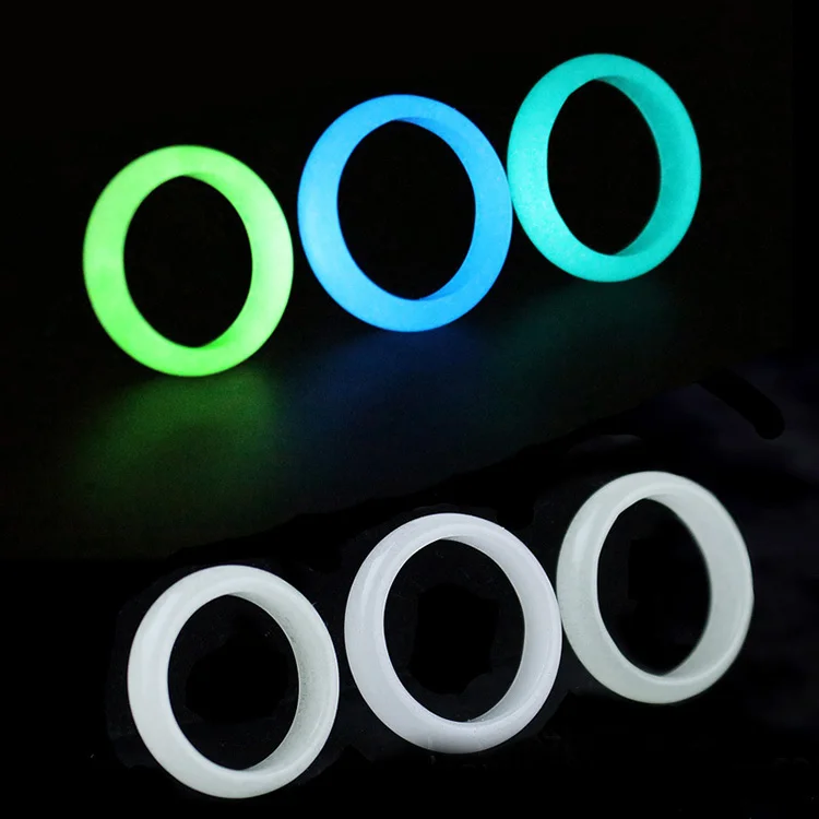 Wholesale fashion trending multi-color Luminous stone ring growing in dark ring for male and female