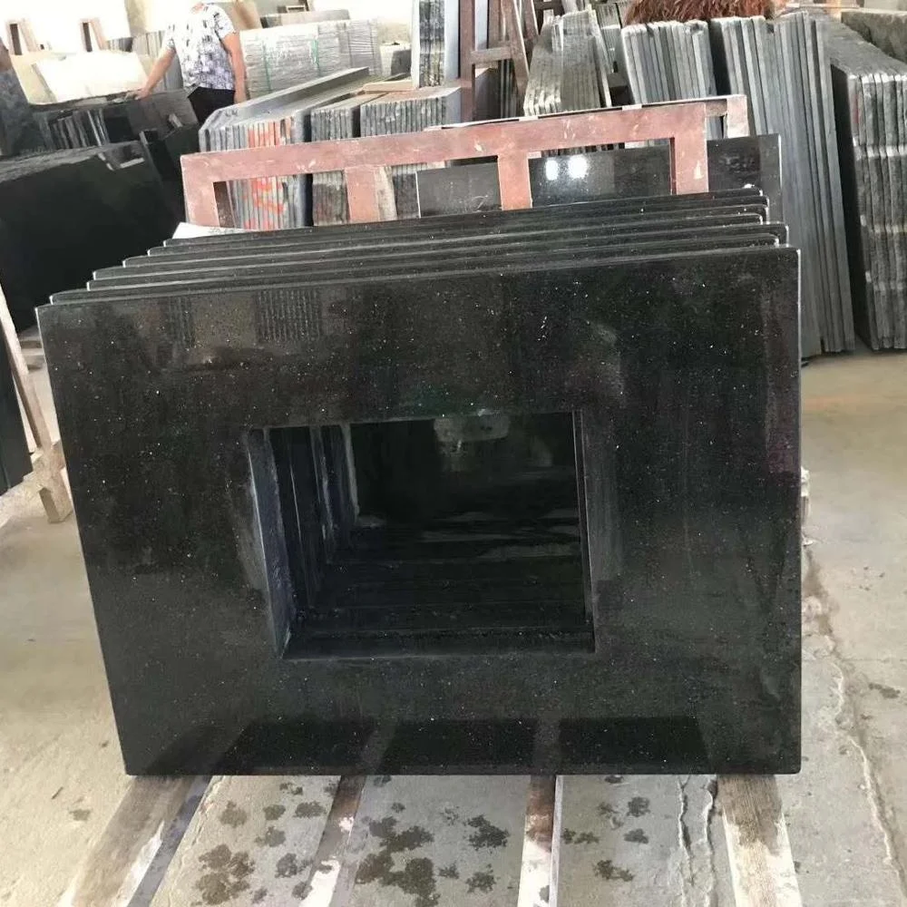 2021 Nature Black Construction Material High Polished Tiles Slab Galaxy Black Granite