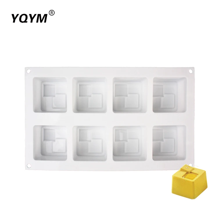 Handmade Soap Molds 8 Cavities Square Silicone Cake Baking Mold