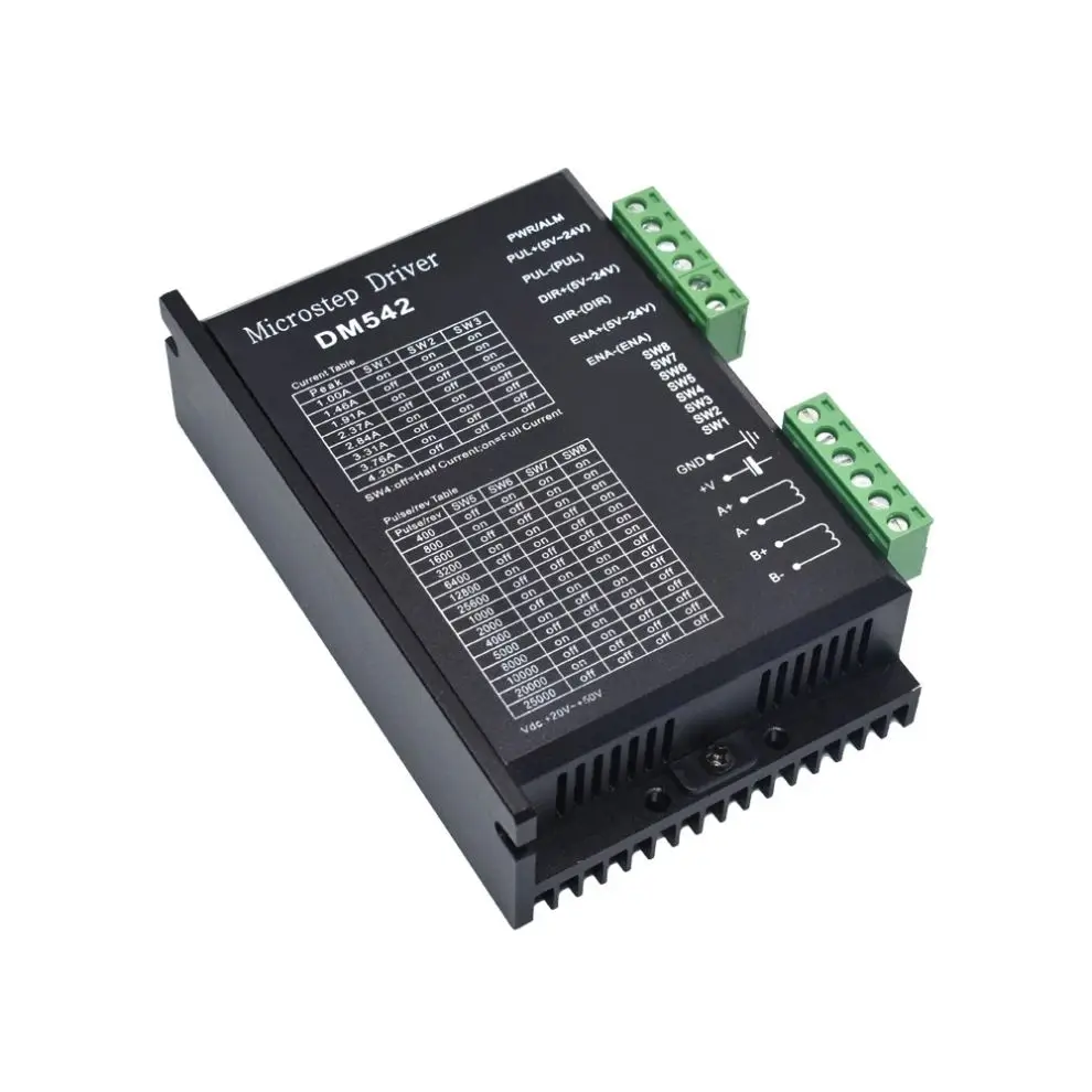 DM542 Stepper Motor Controller 2-phase Digital Stepper Motor Driver 18-48V Max. 4.2A for 57 86 Series Motor